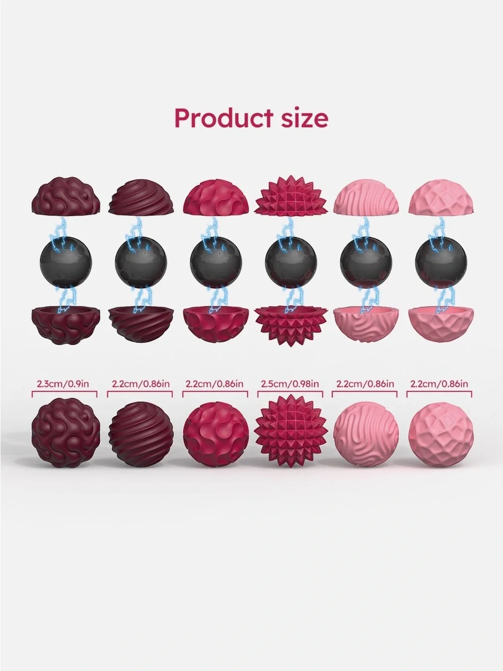 Therapeutic Massage Ball Set in Pink & Berry with Travel Case